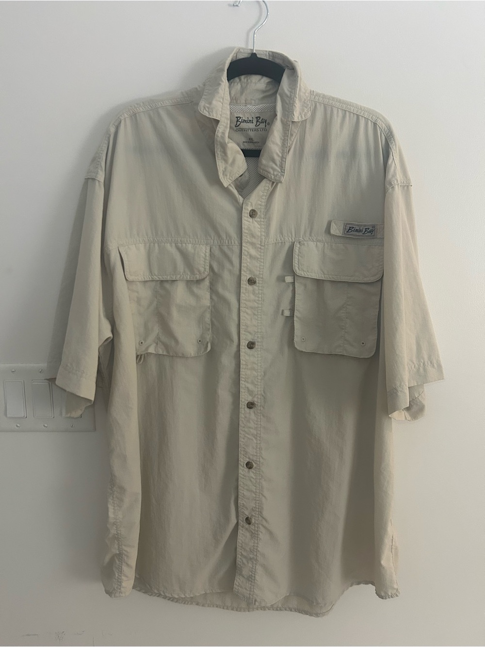 Bimini Bay Outfitters Men’s XXL Tan Vented Fishing Shirt Nylon Long Sleeve